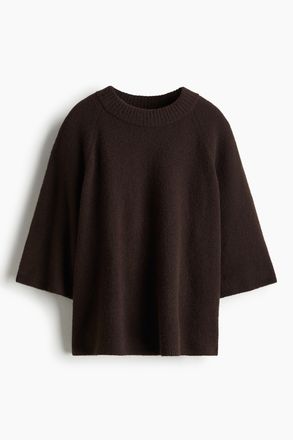 H&M Kurzarmpullover - Dunkelbraun
