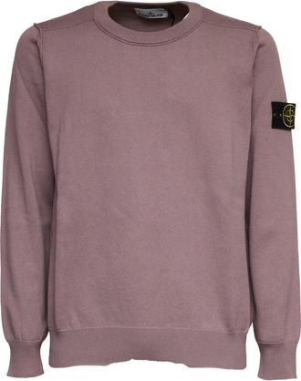 Stone Island Crewneck Sweater met Omgezoomde Randnaden - Heren - Sweatshirts - Paars - XL - Katoen - Hoodies & sweatvesten