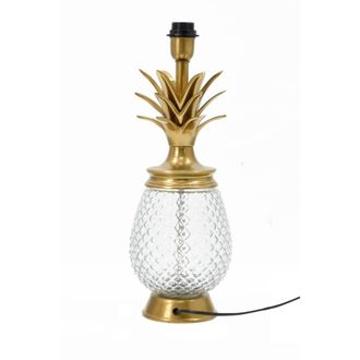 Signature L&aacute;mpara de sobremesa de cristal con acabado lat&oacute;n