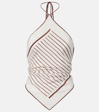 Sir. Marais striped halterneck silk top