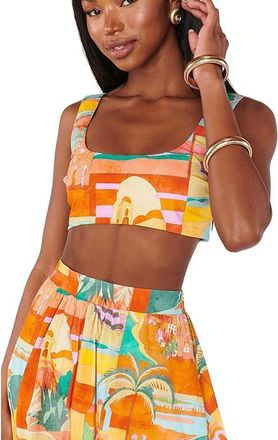 Show me your Mumu Pisa Top Womens Clothing Postcards From Italia : LG, Cotton/Denim/Spandex