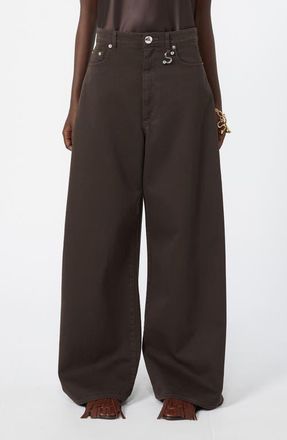 Sportmax Wide Leg Jeans in Chocolate at Nordstrom, Size 29