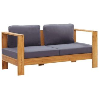 vidaXL Panca da Giardino con Cuscini 140 cm in Legno di Acacia Grigio vidaXL