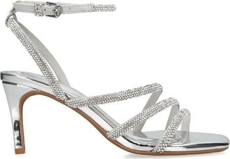 Kurt Geiger Womens Savanna Low2 Sandals - Silver - Size UK 3