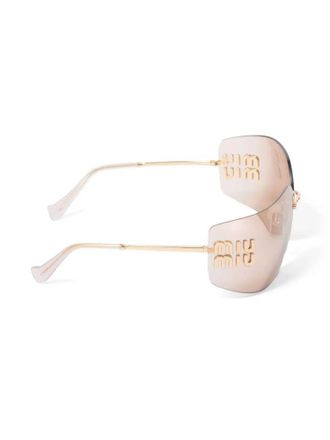 Miu Miu Eyewear SMU54YC080MZVN Rimless Squared Sunglasses - Pink