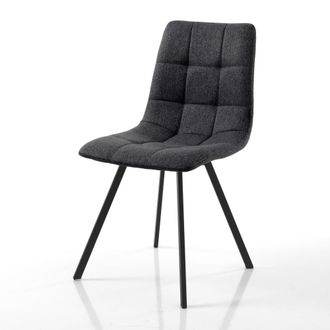 Oresteluchetta Set 4 sillas tela antracita y acero negro H85 L46 P56 cm