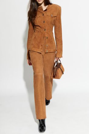 Haikure Suede Trousers Korea, Womens, Brown