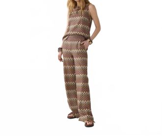 Summum Womens Wide Leg Zig Zag Pant In Multi