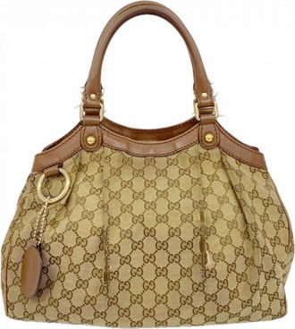 Gucci Brown Canvas Tote Bag (Pre-Owned)