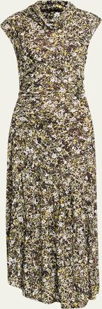 Proenza Schouler Tamara Printed Cowl-Neck Dress