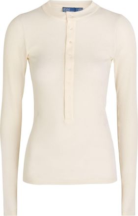 Polo Ralph Lauren Ribbed Cotton top - Off White - XL (UK16 / XL)