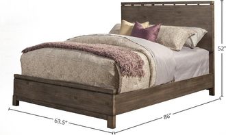 Alpine Furniture Sydney Queen Panel Bed, Weathered Grey