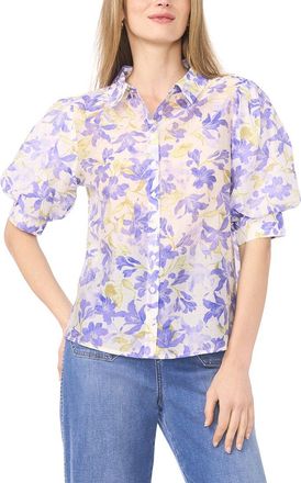 Vince Camuto Bubble Cuff Button Front Blouse