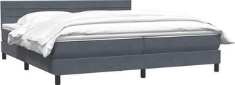 vidaXL Cama Box Spring Con Colch&oacute;n Terciopelo Gris Oscuro 180x210 Cm Vidaxl