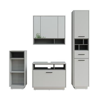 Vicco Conjunto De Muebles De Ba&ntilde;o Beatrice, Gris/antracita, Set 4
