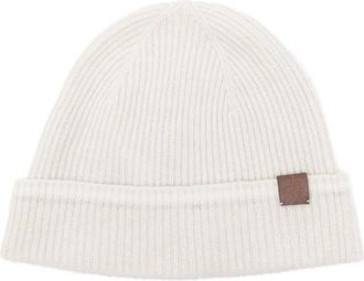 Eleventy Geribbelde kasjmier muts - Beige