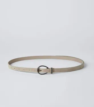 Brunello Cucinelli WOMENS LIGHT BEIGE LEATHER BELT