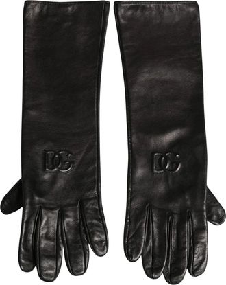 Dolce & Gabbana Guantes con Logo DG en Relieve - Accessories - Mujer - Negro - ONE SIZE