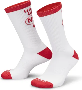 Nike Everyday Plus Cushioned Crew Socks White Red DQ7709-100