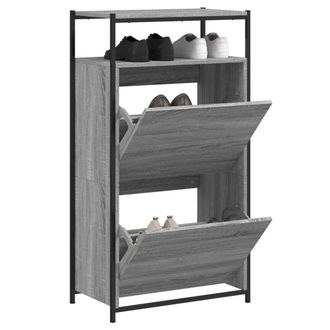 Berkfield Home Shoe Cabinet Grey Sonoma 60x34x112 Engineered Wood