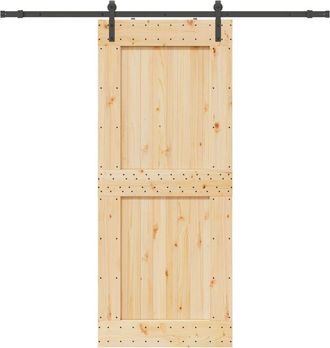 vidaXL Puerta Corredera Con Herrajes Madera Maciza De Pino 95x210 Cm Vidaxl