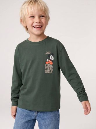 Mickey Mouse Langarmshirt Micky Maus f&uuml;r Jungen gr&uuml;n