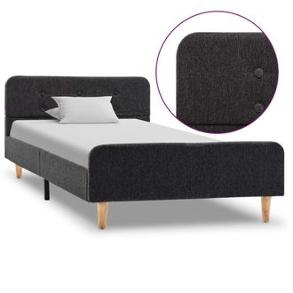 vidaXL Estructura De Cama De Arpillera Gris Oscuro 90x200 Cm Vidaxl