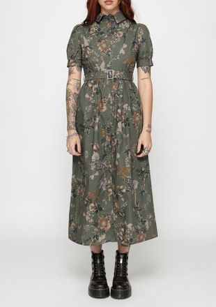 Disturbia Poison Eden Midaxi Shirt Dress in Green at Nordstrom, Size 14