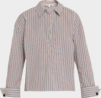 Veronica Beard Draymond Striped Button-Front Shirt