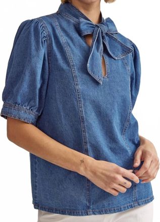 Entro Neck Tie Shirt In Denim