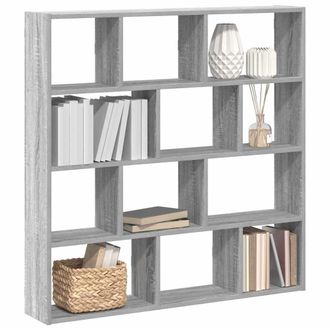 Berkfield Home Wall Cube Shelf 12 Compartments Grey Sonoma Engineered Wood