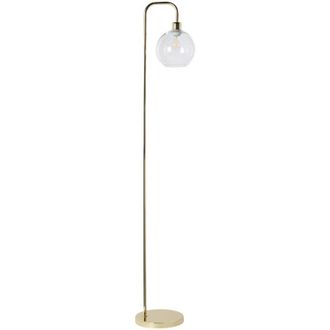 Beliani Floor Lamp Gold Metal Base Glass Shade Modern Style Living Room Bedroom OKAVANGO