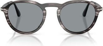 Persol 51mm Phantos Sunglasses in Striped Black And Grey /Blue at Nordstrom