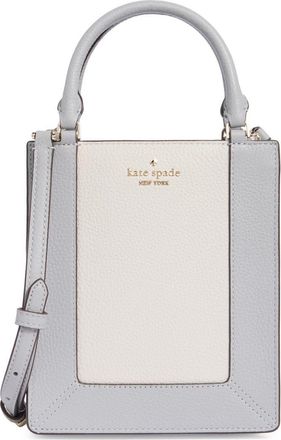 Kate Spade New York lena colorblocked pebbled leather mini tote bag in Mountain Grey Multi at Nordstrom Rack