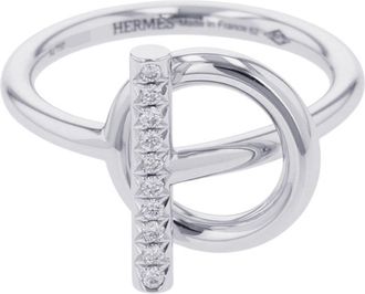 Herm&egrave;s White Gold White Gold (18K) Band Ring (Pre-Owned)