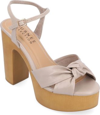 Journee Collection Lorrica Platform Sandal in Taupe at Nordstrom Rack, Size 10