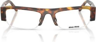 Miu Miu 51mm Gradient Rectangular Sunglasses in Honey Havana /Blue Light at Nordstrom