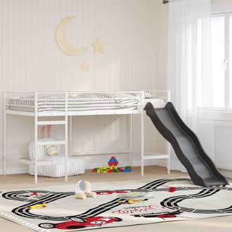 vidaXL Vidaxl Letto Loft Per Bambini Con Scivolo Bianco E Antracite