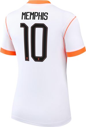 Nike Memphis Depay Netherlands National Team 2026 Stadium Away Nike Womens Dri-FIT Soccer Jersey in White | NN203949371-NED