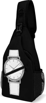 Generic Wrist Watch Unisex Shoulder Bags Casual Crossbody Chest Bag Sling Backpack for Hiking Cycling Travel