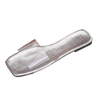 Generic Womens Mules with Footbed, Lightweight Flat Slippers Slides Summer Comfortable Sandals Peep Toe Summer Shoes Sandals Slippers Non-Slip Flip Flops Slip