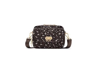 Baggallini Coastal Flip Lock Camera Bag Crossbody Cross Body Womens Handbags Ganache Cheetah Gold Hardware, Nylon