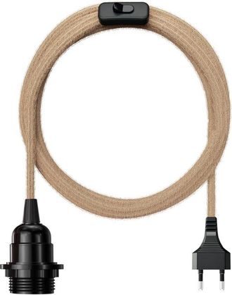 OEM Portalampada E27 Con Cavo E Interruttore, Portalampada E27 Vintage Con Cavo Tessile In Lino Da 1,8 M