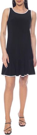 Tash And Sophie Sleeveless A-Line Dress in Black White at Nordstrom Rack, Size X-Large