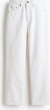 H&M Straight High Waist Ankle Jeans - Weiss
