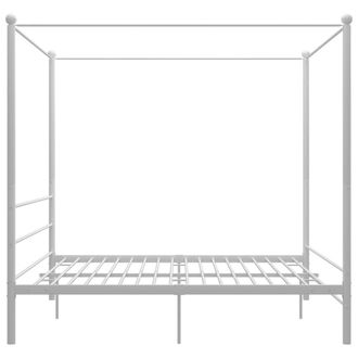 Berkfield Home Durable Canopy Bed Frame White Metal 200x200 cm