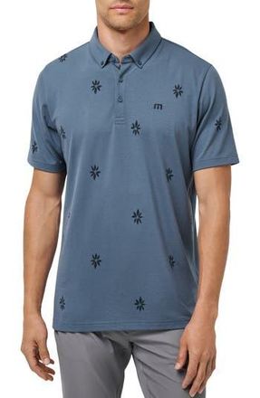 Travis Mathew Rome Around Floral Button Down Polo in Bering Sea at Nordstrom Rack, Size Medium