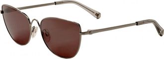 Kate Young for Tura Womens K554-SIL-55 K554 55 SIL Kaela Sunglasses - Metallic - One Size