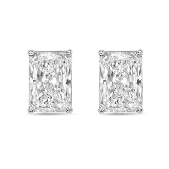 Diana M. Jewels 14Kt White Gold 2.50 cts Lab Grown Radiant Cut Diamond Studs