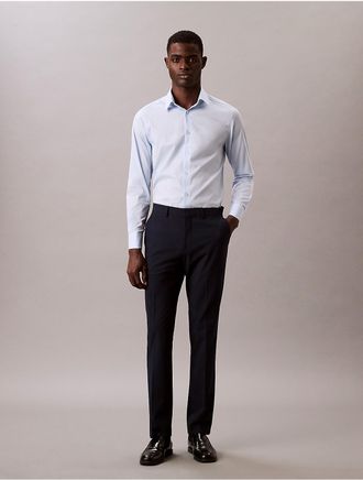 Calvin Klein Calvin Klein Mens Steel Solid Slim Fit Button-Down Shirt - Blue - 14H/323